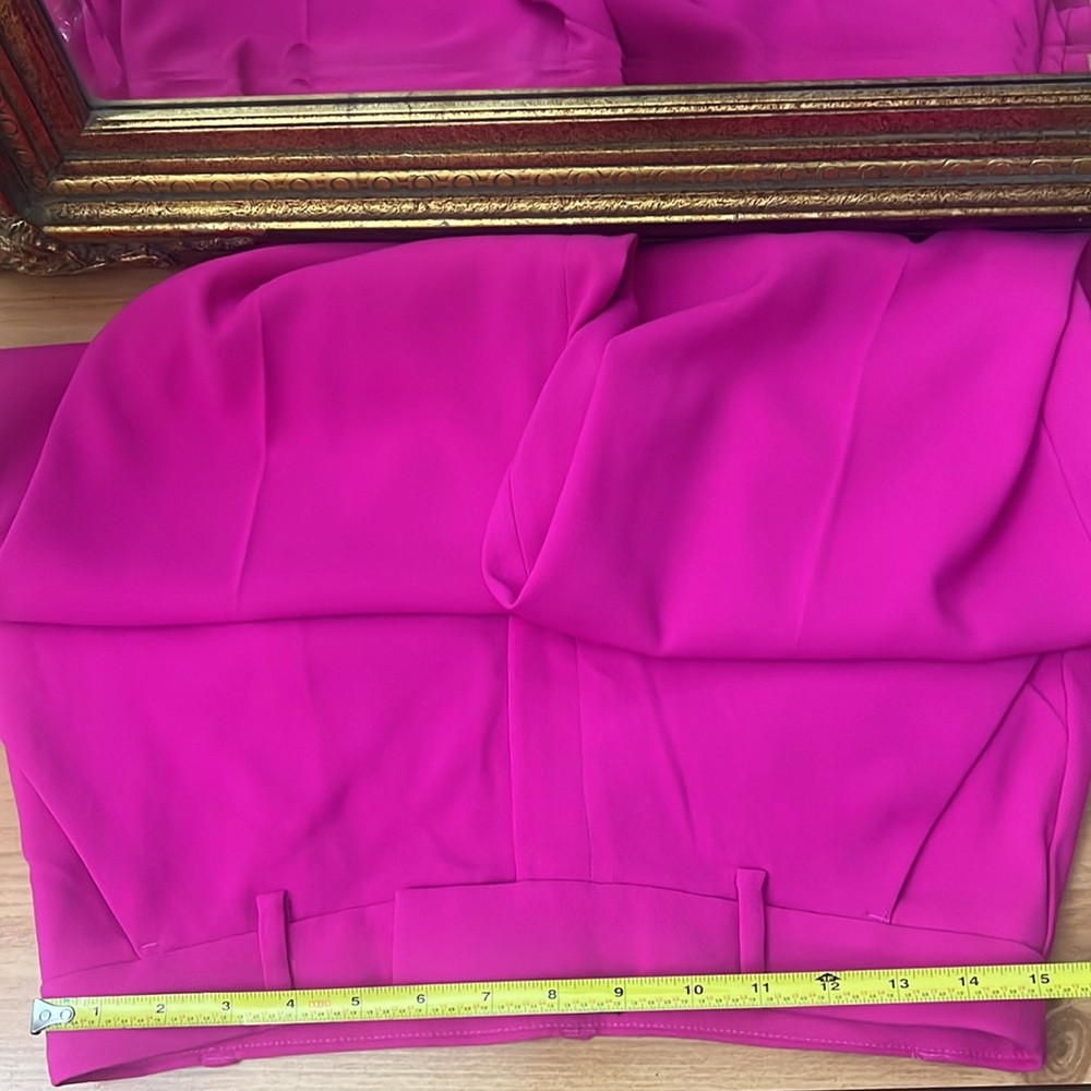 Express Editor Relaxed Mid Rise Trouser Pant Neon Berry Hot Pink Size 8 NWOT - Picture 14 of 14